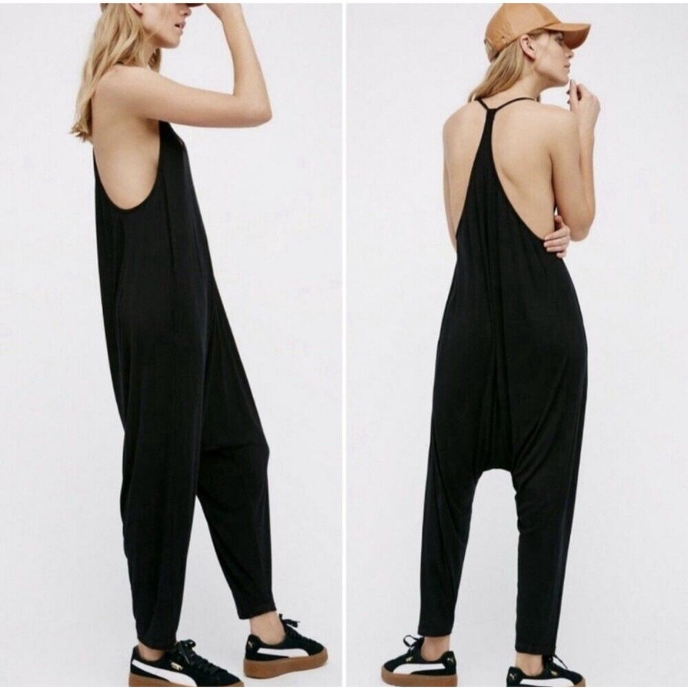 Free People Intimately Cozy Lounge Jumper Sz Extra Small Black Slouchy Comfort